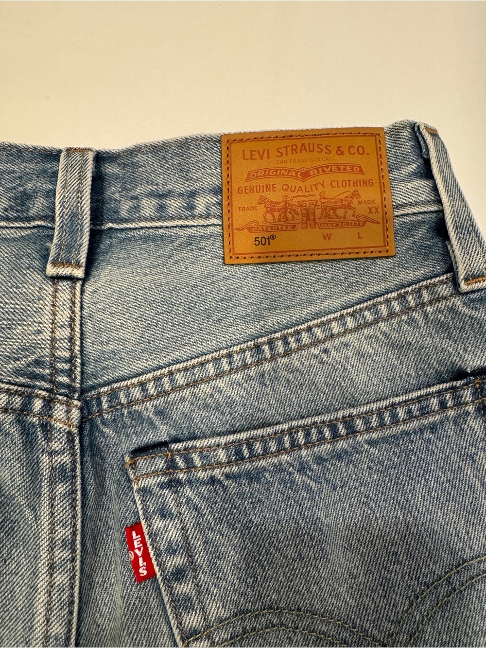 Levi’s Premium 501 Original Cropped Selvedge Jeans Women 24 Medium Wash - Picture 4 of 9